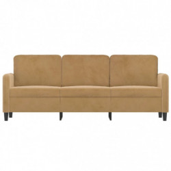 3-Sitzer-Sofa Braun 180 cm Samt