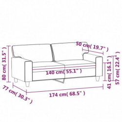 2-Sitzer-Sofa Schwarz 140 cm Kunstleder