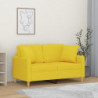 2-Sitzer-Sofa mit Zierkissen Hellgelb 120 cm Stoff