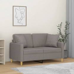 2-Sitzer-Sofa mit Zierkissen Taupe 120 cm Stoff