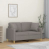 2-Sitzer-Sofa mit Zierkissen Taupe 120 cm Stoff