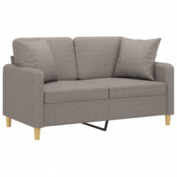 2-Sitzer-Sofa mit Zierkissen Taupe 120 cm Stoff