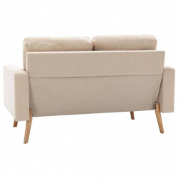 2-Sitzer-Sofa Creme Stoff