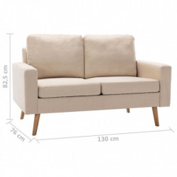 2-Sitzer-Sofa Creme Stoff