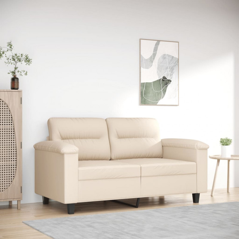 2-Sitzer-Sofa Beige 120 cm Mikrofasergewebe