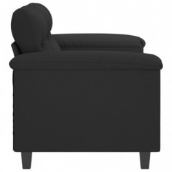 2-Sitzer-Sofa Schwarz 120 cm Mikrofasergewebe