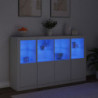 Sideboards mit LED-Leuchten 3 Stk. Weiß Holzwerkstoff