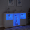 Sideboard mit LED-Leuchten Weiß 181,5x37x100 cm