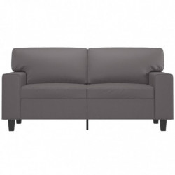 2-Sitzer-Sofa Grau 120 cm Kunstleder