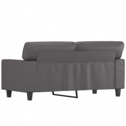 2-Sitzer-Sofa Grau 120 cm Kunstleder