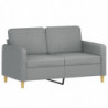 2-Sitzer-Sofa mit Zierkissen Hellgrau 120 cm Stoff