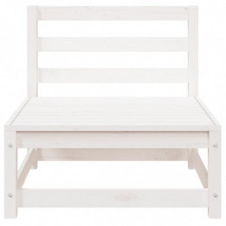 Gartensofa 3-Sitzer Weiß Massivholz Kiefer