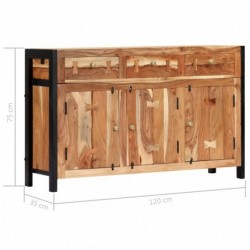 Sideboard 120 x 35 x 75 cm Massivholz Akazie