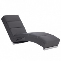 Massage Chaiselongue Grau Kunstleder