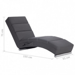 Massage Chaiselongue Grau Kunstleder