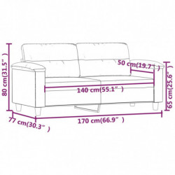 2-Sitzer-Sofa Dunkelgrau 140 cm Mikrofasergewebe