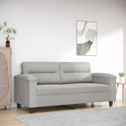 2-Sitzer-Sofa Hellgrau 140 cm Mikrofasergewebe