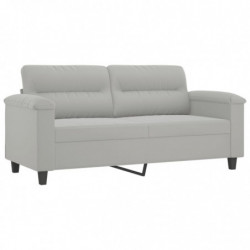 2-Sitzer-Sofa Hellgrau 140 cm Mikrofasergewebe