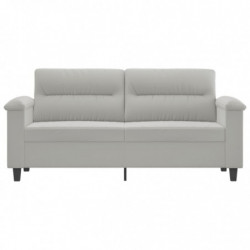 2-Sitzer-Sofa Hellgrau 140 cm Mikrofasergewebe