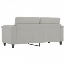 2-Sitzer-Sofa Hellgrau 140 cm Mikrofasergewebe