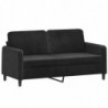2-Sitzer-Sofa mit Zierkissen Schwarz 140 cm Samt