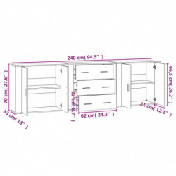 Sideboards 3 Stk. Sonoma-Eiche Holzwerkstoff