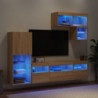 6-tlg. Wohnwand mit LED-Beleuchtung Sonoma-Eiche Holzwerkstoff