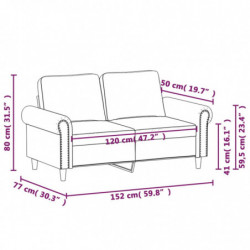 2-Sitzer-Sofa Dunkelgrau 120 cm Samt