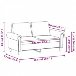 2-Sitzer-Sofa Schwarz 120 cm Samt