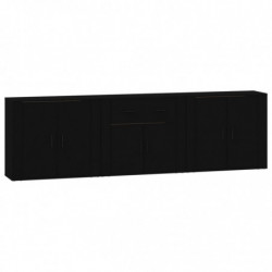 Sideboards 3 Stk. Schwarz Holzwerkstoff