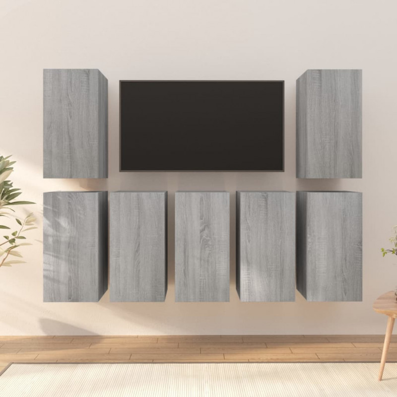 TV-Schränke 7 Stk. Grau Sonoma 30,5x30x60 cm Holzwerkstoff