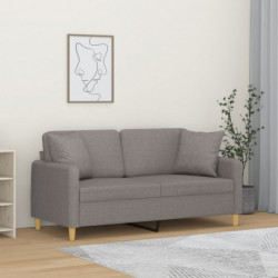 2-Sitzer-Sofa mit Zierkissen Taupe 140 cm Stoff