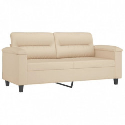 2-Sitzer-Sofa Creme 140 cm Mikrofasergewebe