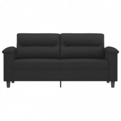 2-Sitzer-Sofa Schwarz 140 cm Mikrofasergewebe