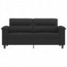 2-Sitzer-Sofa Schwarz 140 cm Mikrofasergewebe