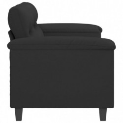 2-Sitzer-Sofa Schwarz 140 cm Mikrofasergewebe