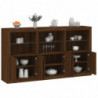 Sideboard mit LED-Leuchten Braun Eichen-Optik 181,5x37x100 cm