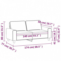 2-Sitzer-Sofa Hellgrau 140 cm Stoff