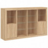 Sideboards mit LED-Leuchten 3 Stk. Sonoma-Eiche Holzwerkstoff