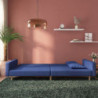 Schlafsofa 2-Sitzer mit 2 Kissen Blau Stoff