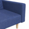 Schlafsofa 2-Sitzer mit 2 Kissen Blau Stoff