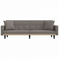 Schlafsofa mit Kissen Taupe Stoff