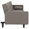 Schlafsofa mit Kissen Taupe Stoff