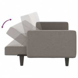 Schlafsofa mit Kissen Taupe Stoff