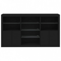 Sideboard mit LED-Leuchten Schwarz 181,5x37x100 cm