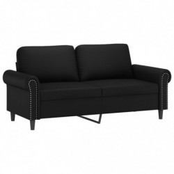 2-Sitzer-Sofa Schwarz 140 cm Kunstleder