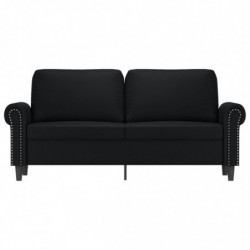 2-Sitzer-Sofa Schwarz 140 cm Kunstleder