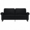 2-Sitzer-Sofa Schwarz 140 cm Kunstleder