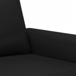 2-Sitzer-Sofa Schwarz 140 cm Kunstleder