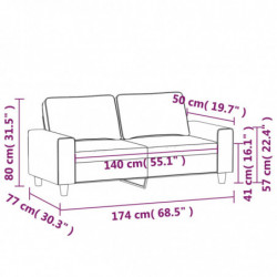2-Sitzer-Sofa Braun 140 cm Stoff